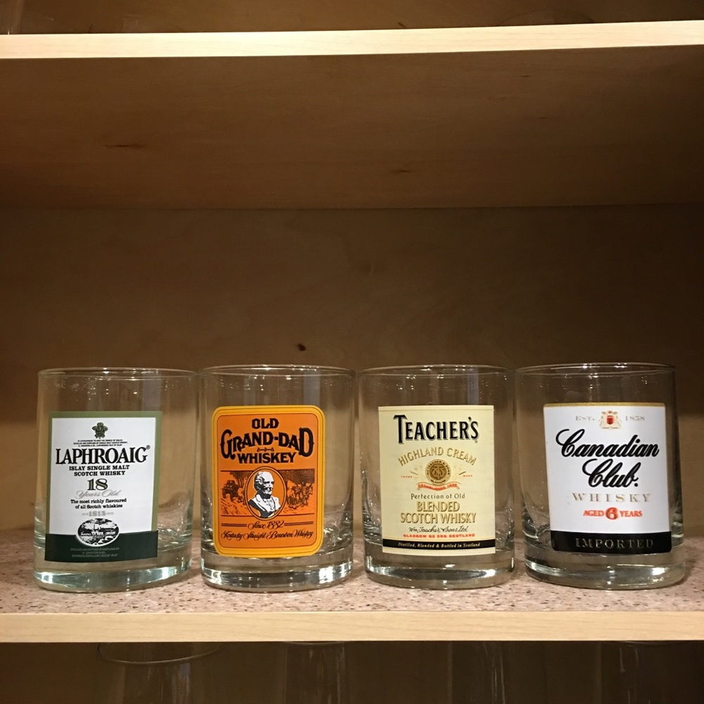 Solid, Neat, Whiskey Glasses (set of four). 🥃🇺🇸